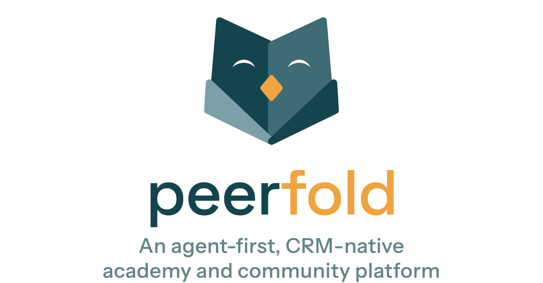 The stacked Peerfold lockup with its tagline