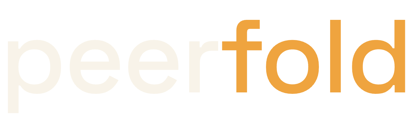 The Peerfold wordmark on a dark ground